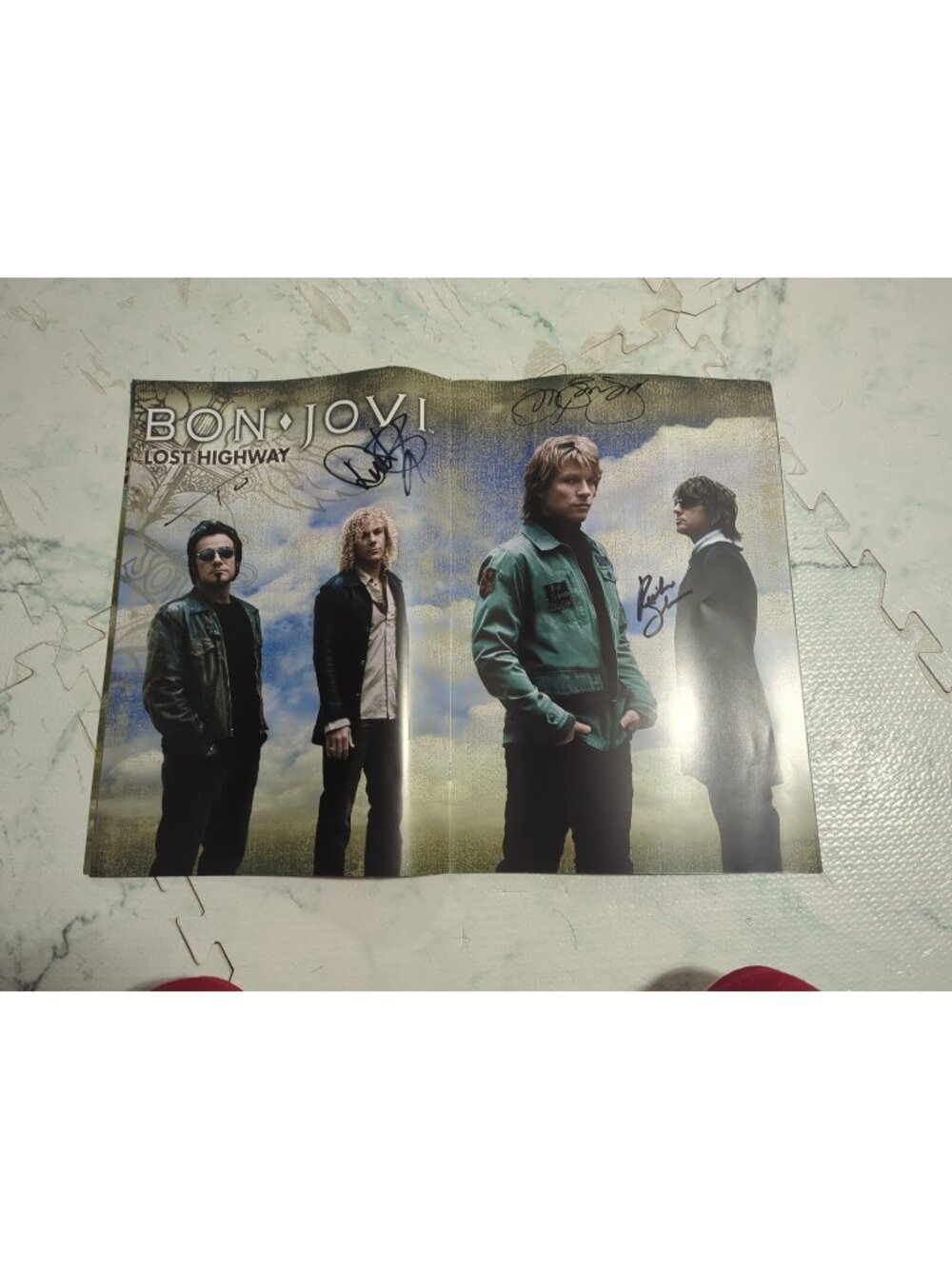 RARE Tour Book 07 -08 Lost Highway Poster BON JOVI Signed Autographed FULL BAND